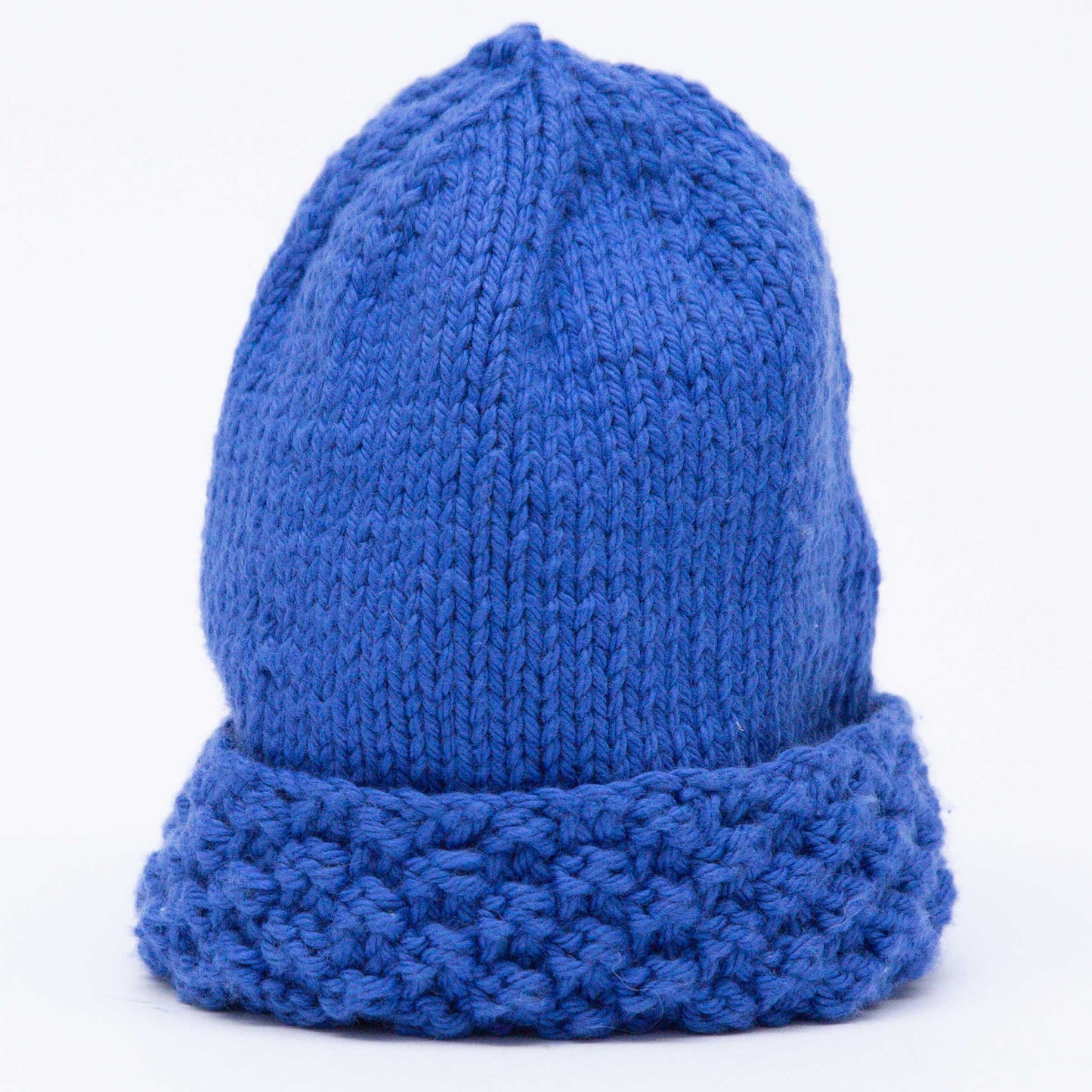 Knitted Baby Hat, Hand Knit, 100% Cotton, Washable, Royal Blue