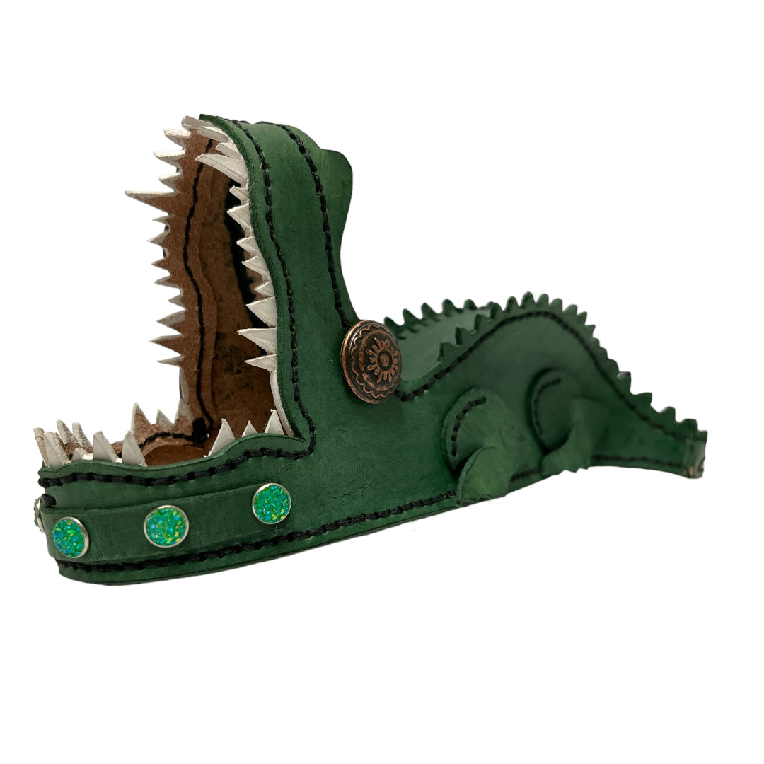 Leather Alligator Phone Stand/ Business Card Holder