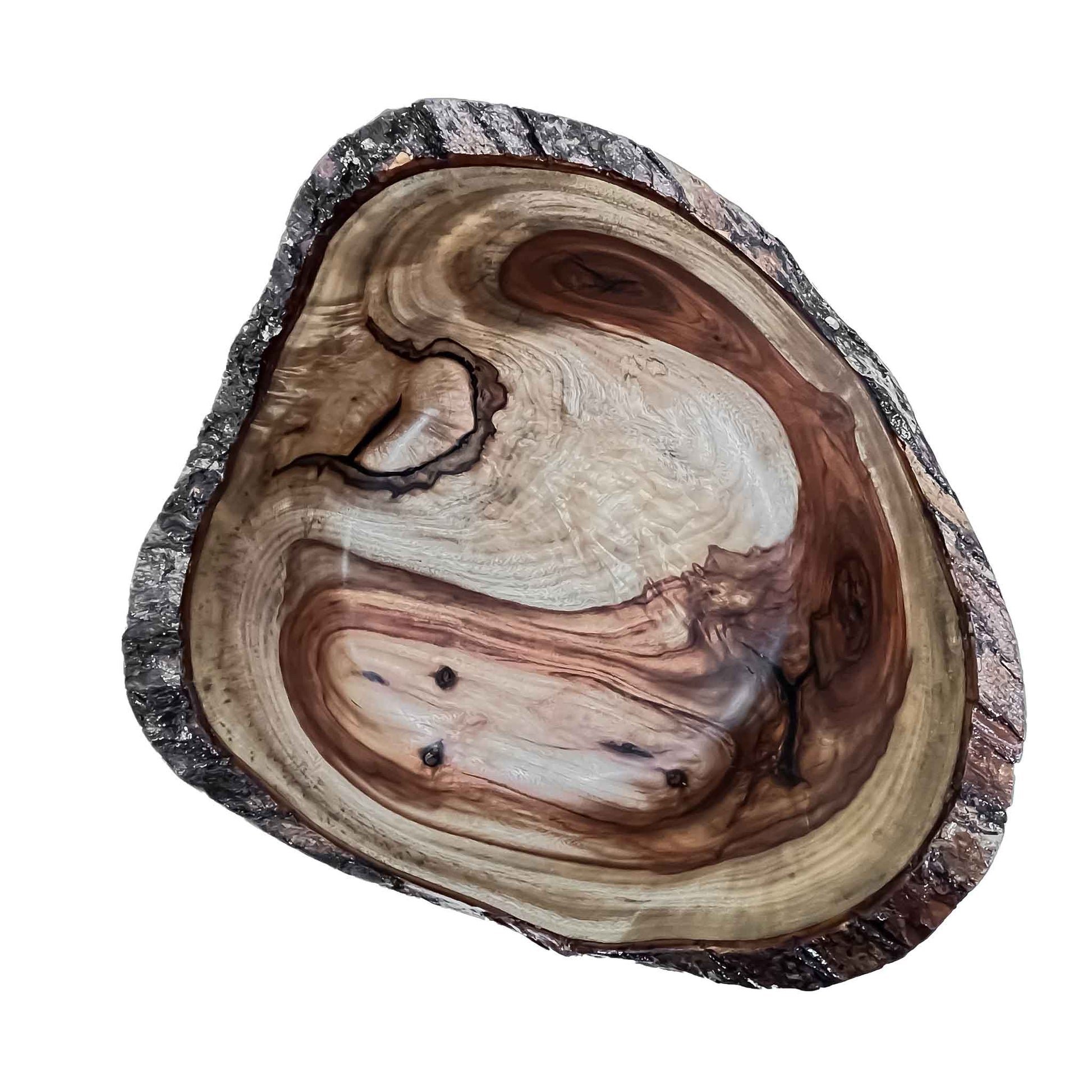 Top View of MAL Camphor Live Edge Crotch Bowl by Artist Michael Lassiter