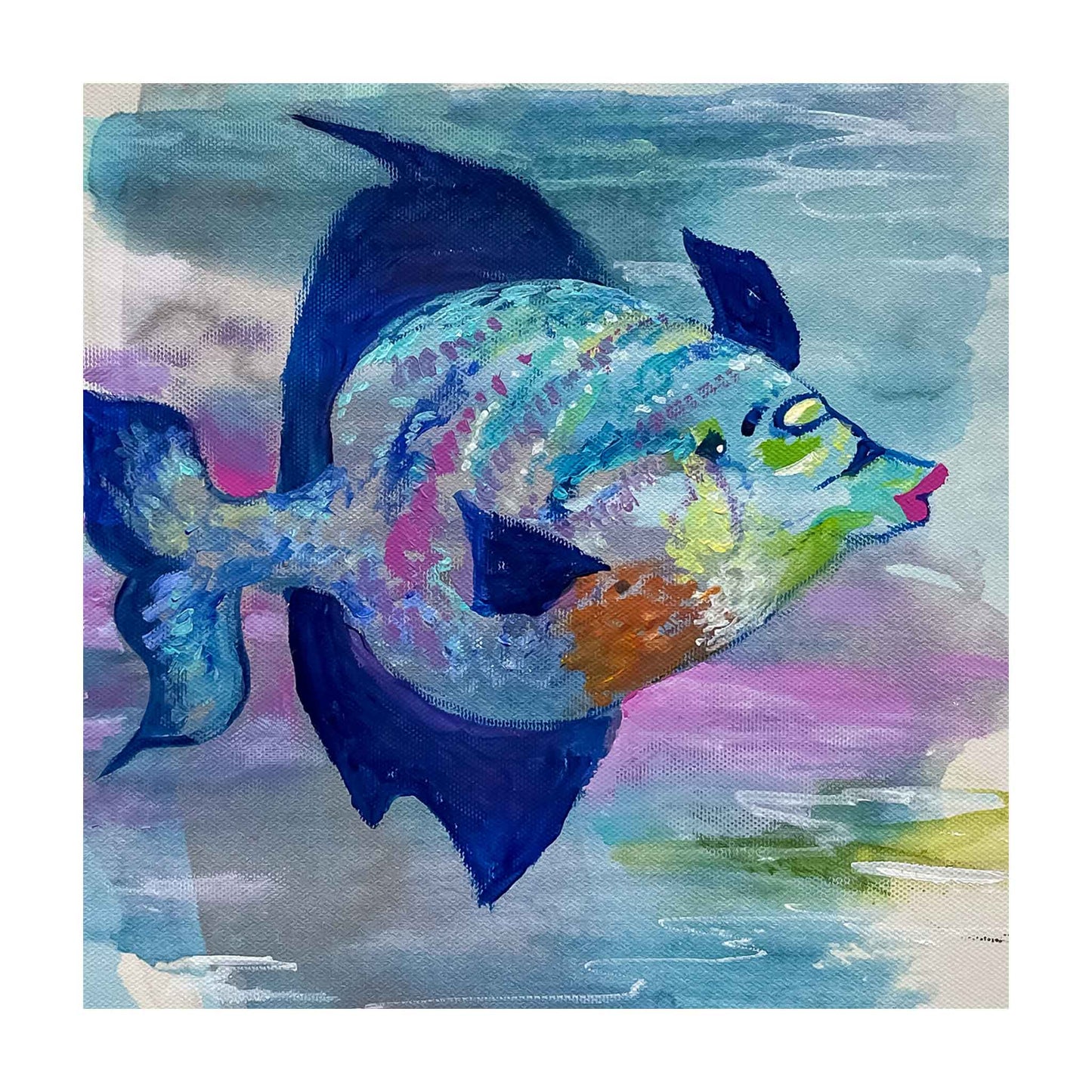 Details of MSS Angelfish #1 Acrylic Painting