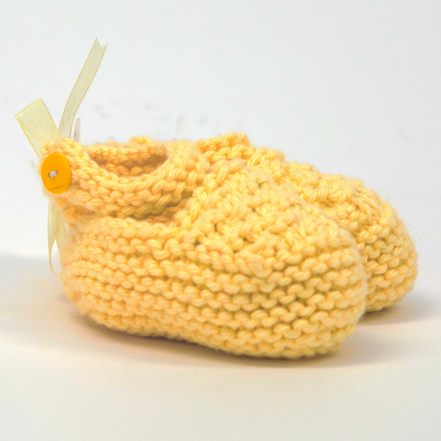 Mary Jane shoes, Hand Knit, 100% Cotton, Custo buttons, washable, Light Yellow, Yellow Flower Buttons
