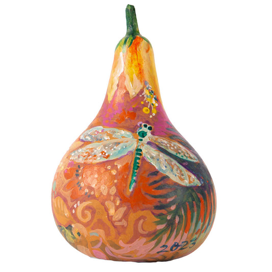 Dragonfly and Flora Gourd, Gourd Painting