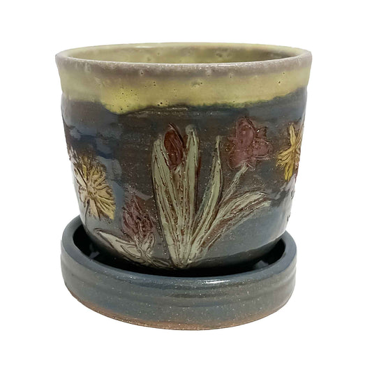 Side View of SAS Flowerpot with Dish Wildflower