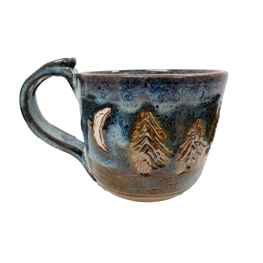 SAS Forest Mug Stoneware Side View with Moon