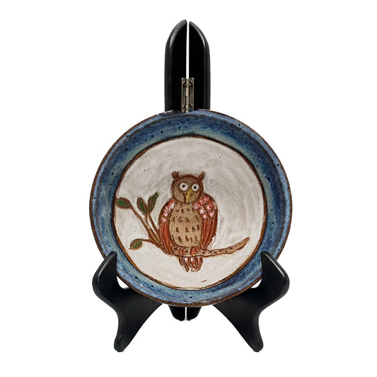 SAS Owl Hand Painted Stoneware Bowl