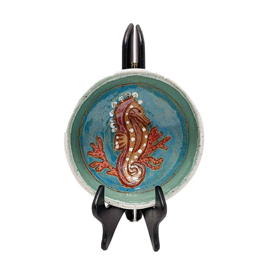 SAS Seahorse Hand Painted Stoneware Bowl