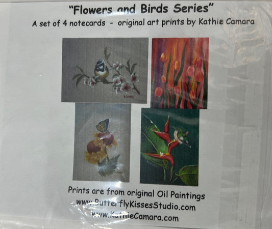 Art Prints, Titmouse, Butterfly,  Hummingbird, Marigold, Lobster Claw, Tulips, Tropical Flowers, Tropical Plants, Colorful.