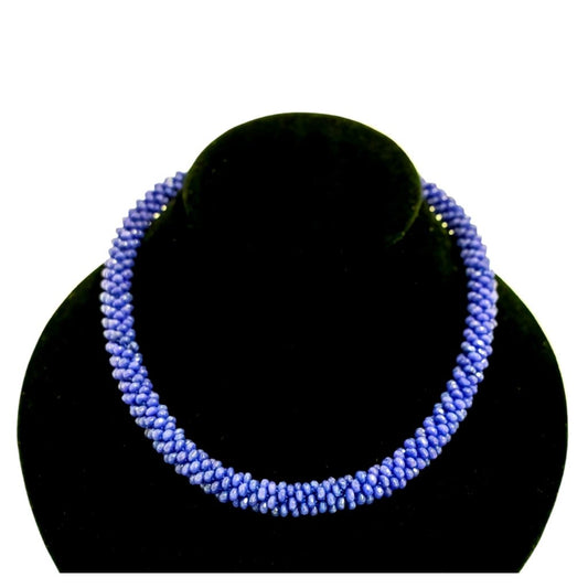 full view of blue jade stone necklace