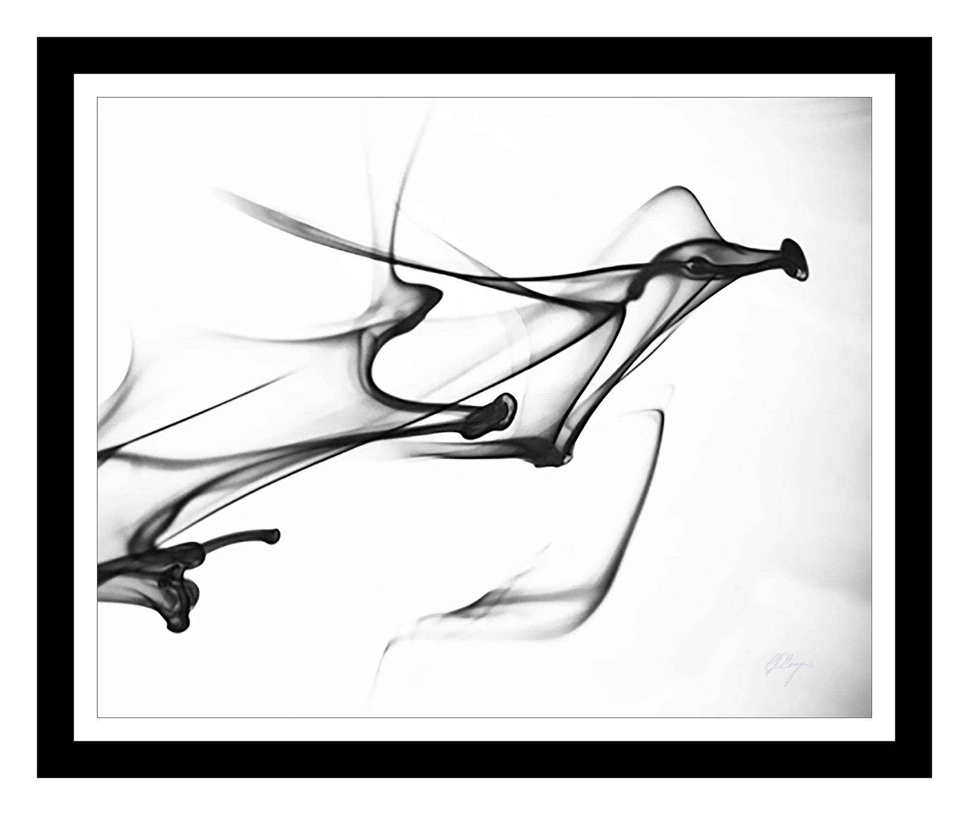 abstract photograph in white mat with black frame