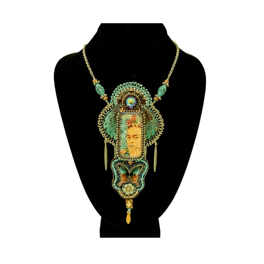 full view of necklace with Frida Kahlo image