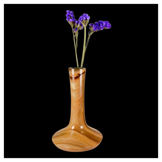 wood vase, genie vase, flower vase